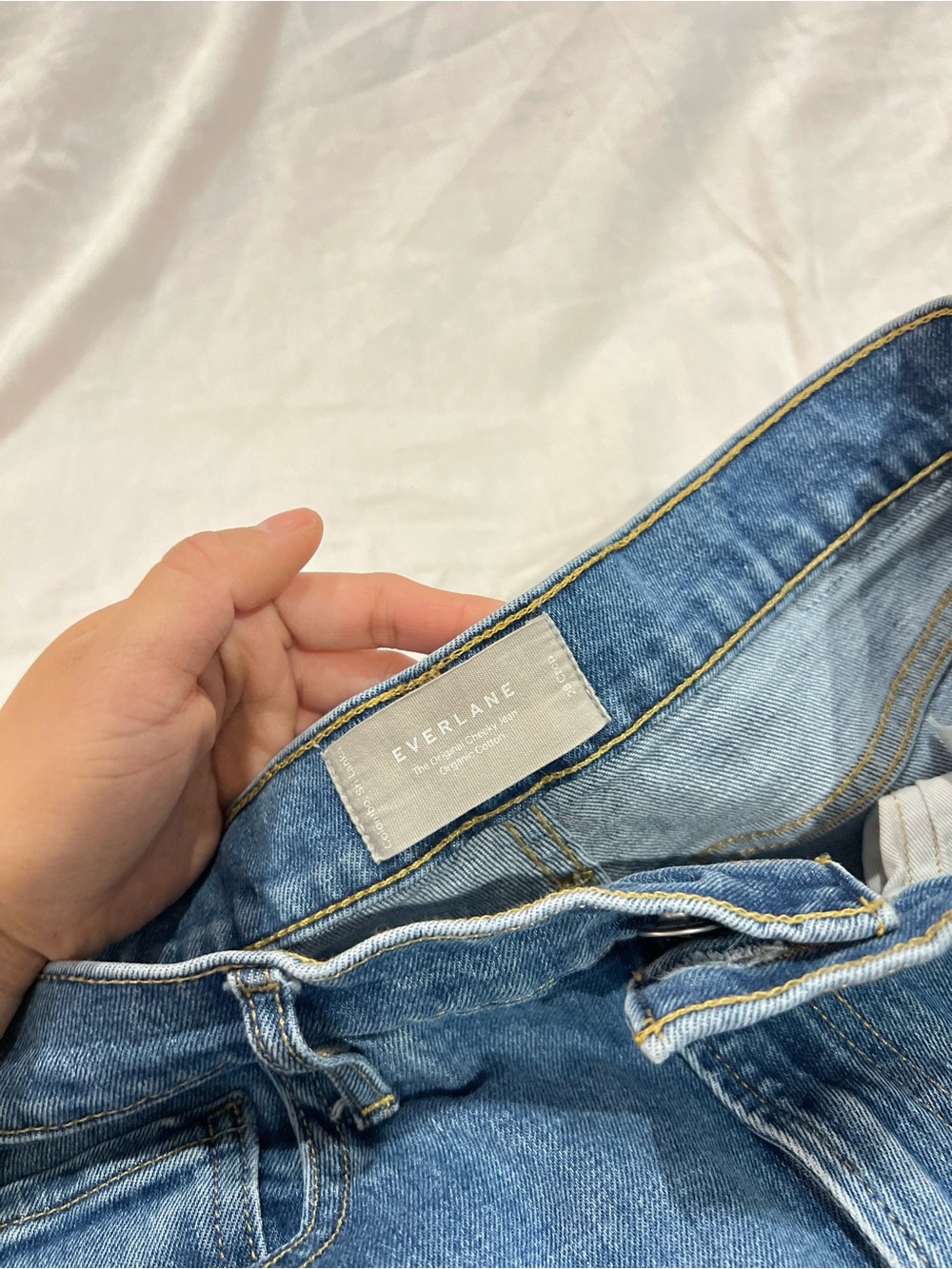 Everlane The Original Cheeky Jean High Rise Straight Ankle Crop Blue Denim Sz 28 - Picture 3 of 12